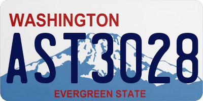 WA license plate AST3028