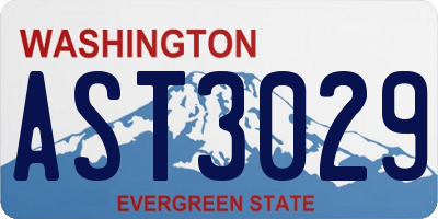 WA license plate AST3029