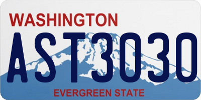WA license plate AST3030