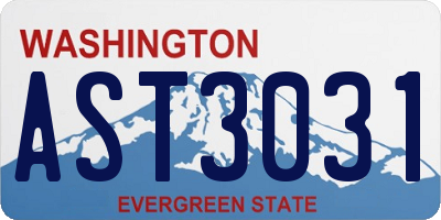 WA license plate AST3031
