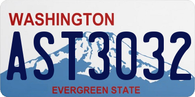 WA license plate AST3032