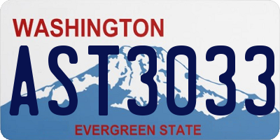 WA license plate AST3033