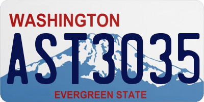 WA license plate AST3035
