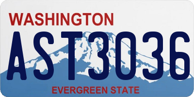 WA license plate AST3036