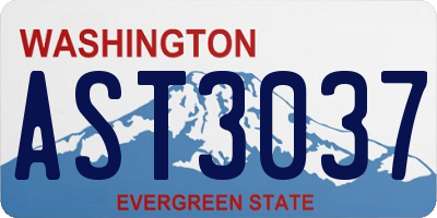 WA license plate AST3037
