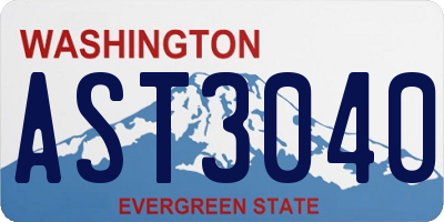 WA license plate AST3040