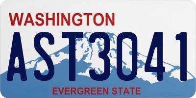 WA license plate AST3041