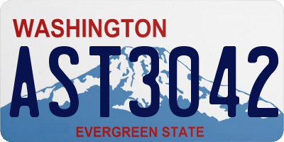 WA license plate AST3042