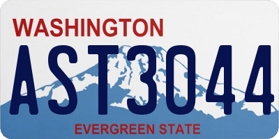 WA license plate AST3044