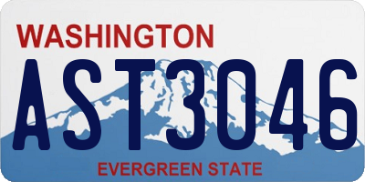 WA license plate AST3046