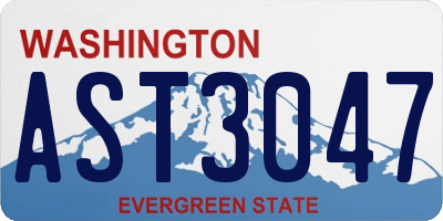 WA license plate AST3047