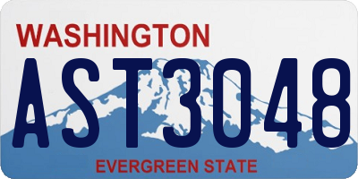 WA license plate AST3048