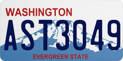 WA license plate AST3049