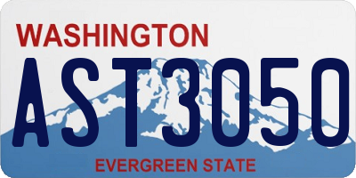 WA license plate AST3050