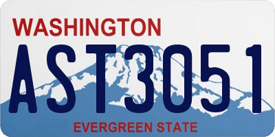 WA license plate AST3051