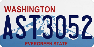 WA license plate AST3052