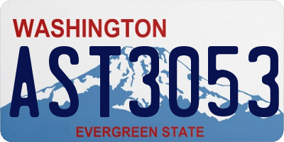 WA license plate AST3053