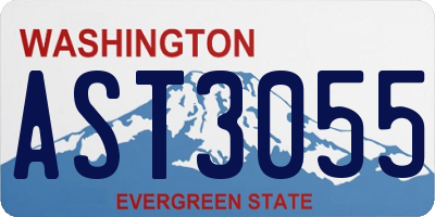 WA license plate AST3055