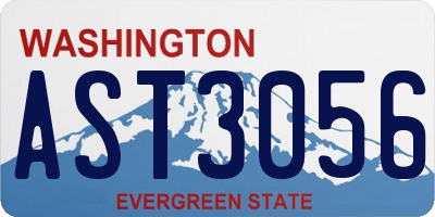 WA license plate AST3056