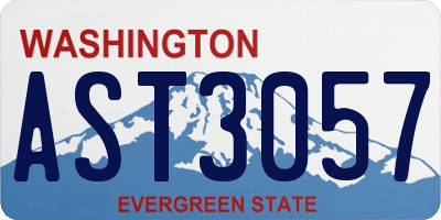 WA license plate AST3057