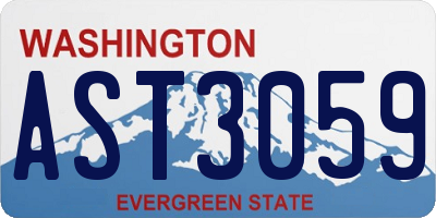 WA license plate AST3059