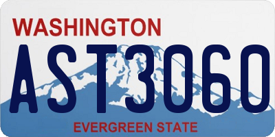 WA license plate AST3060