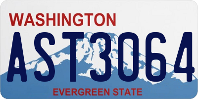 WA license plate AST3064