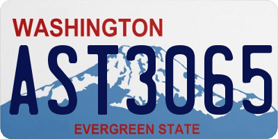 WA license plate AST3065