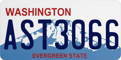 WA license plate AST3066