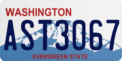 WA license plate AST3067