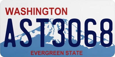 WA license plate AST3068