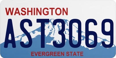 WA license plate AST3069