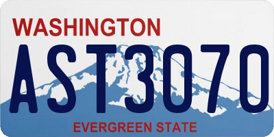 WA license plate AST3070