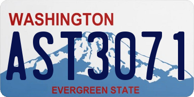 WA license plate AST3071