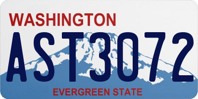 WA license plate AST3072