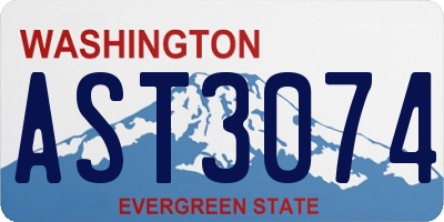 WA license plate AST3074