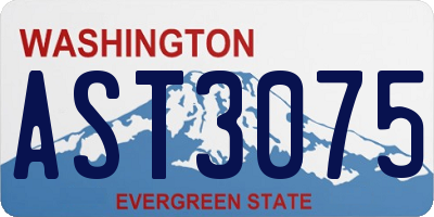 WA license plate AST3075