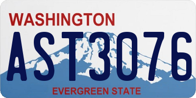 WA license plate AST3076