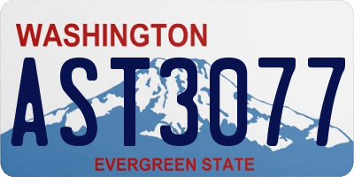 WA license plate AST3077