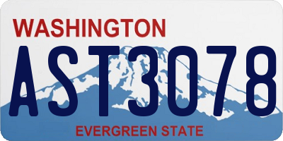 WA license plate AST3078