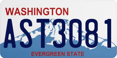 WA license plate AST3081