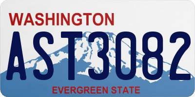 WA license plate AST3082