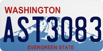 WA license plate AST3083