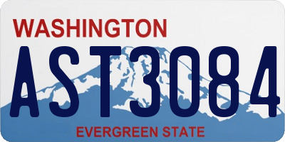 WA license plate AST3084