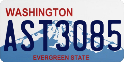 WA license plate AST3085