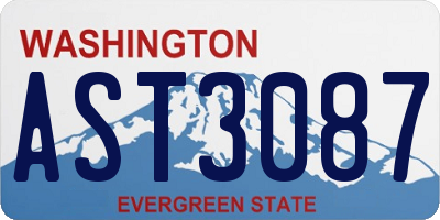 WA license plate AST3087