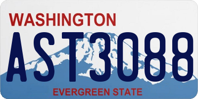 WA license plate AST3088