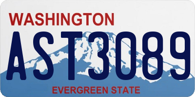 WA license plate AST3089