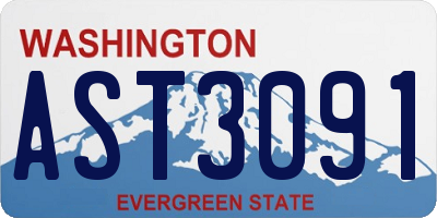 WA license plate AST3091