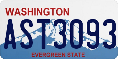 WA license plate AST3093